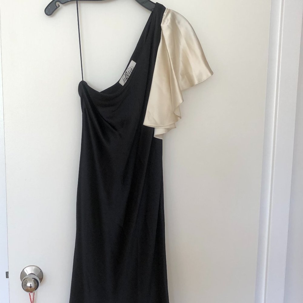 Robin Brouillette Silk 1-Shoulder Cocktail Dress